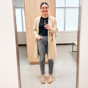 Mother Grey The Pixie Dazzler Ankle Fray High Rise Jeans size 32